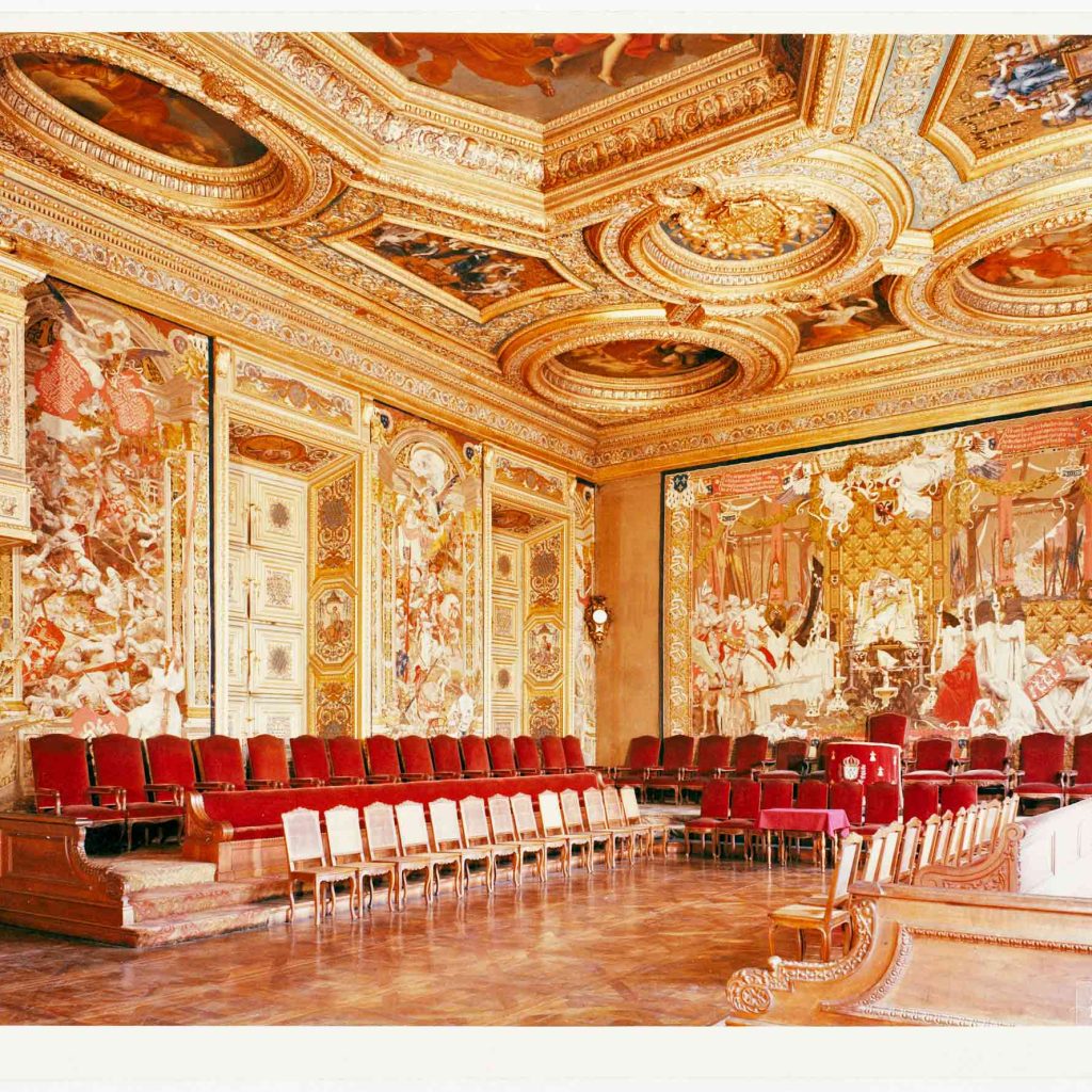 Parlement de Bretagne, grand chambre. Photo d'archive. Musée de Bretagne.